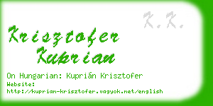 krisztofer kuprian business card