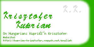 krisztofer kuprian business card